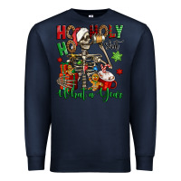 Navy ho ho holy shit what a year christmas skeleton Premium Sweatshirt - Jasminsmagicworld