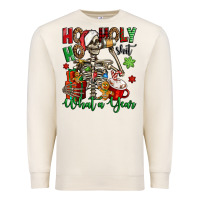 Sandshell ho ho holy shit what a year christmas skeleton Premium Sweatshirt - Jasminsmagicworld