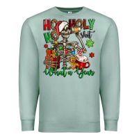 Seafoam ho ho holy shit what a year christmas skeleton Premium Sweatshirt - Jasminsmagicworld