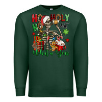 Sports Green ho ho holy shit what a year christmas skeleton Premium Sweatshirt - Jasminsmagicworld