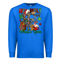 True Royal ho ho holy shit what a year christmas skeleton Premium Sweatshirt - Jasminsmagicworld