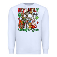White ho ho holy shit what a year christmas skeleton Premium Sweatshirt - Jasminsmagicworld
