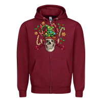 Burgundy elf skull Zipper Hoodie - FaDigitalArtStudio