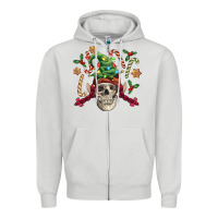 Dove Grey elf skull Zipper Hoodie - FaDigitalArtStudio