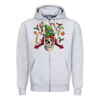 Heather Grey elf skull Zipper Hoodie - FaDigitalArtStudio