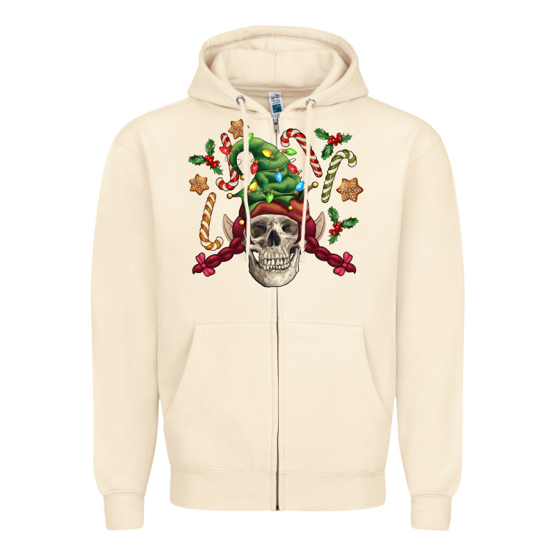Elf Skull Zipper Hoodie by FaDigitalArtStudio | Teevron