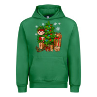 Emerald Christmas Elf With Gift Urban Hoodie - BundleAndBundleShop