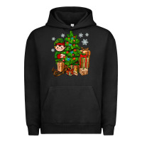 Pigment Black Christmas Elf With Gift Urban Hoodie - BundleAndBundleShop