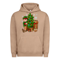 Pigment Burro Christmas Elf With Gift Urban Hoodie - BundleAndBundleShop