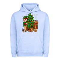 Pigment Grape Ice Christmas Elf With Gift Urban Hoodie - BundleAndBundleShop