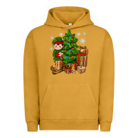 Pigment Peanut Butter Christmas Elf With Gift Urban Hoodie - BundleAndBundleShop