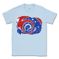 Dusty Blue Patriotic tie dye background 4th of july Classic Tee - CowGirlArtShop