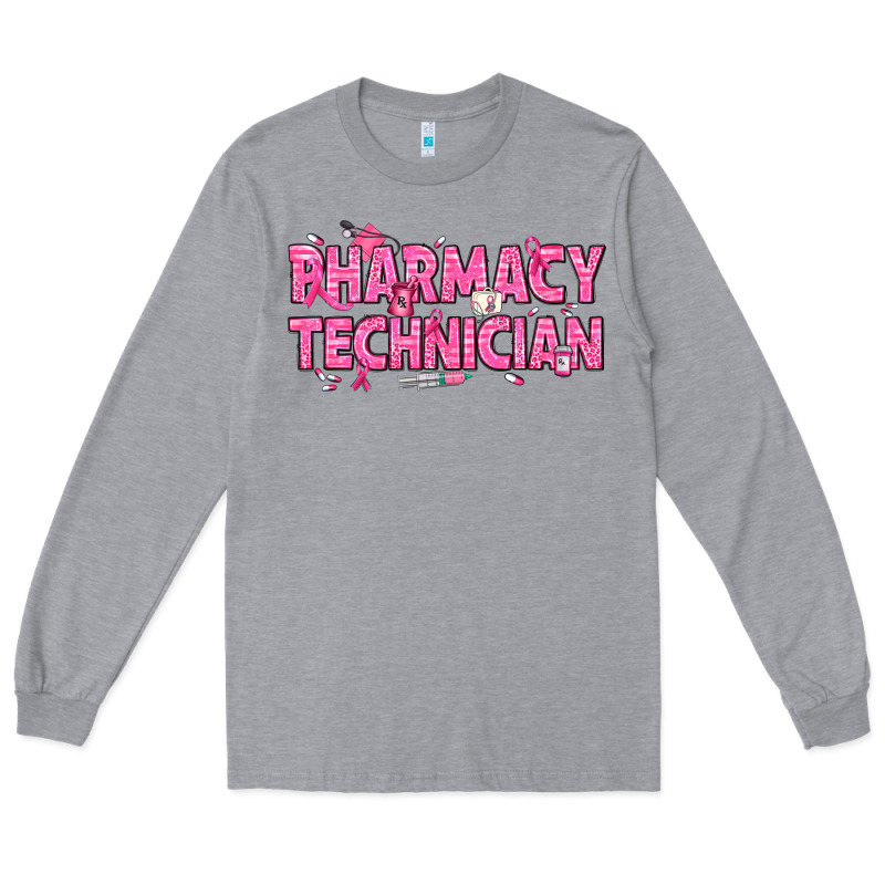 Breast Cancer Pharmacy Technician Long Sleeve Tee by texasbilliewilder | Teevron