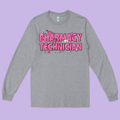 Breast Cancer Pharmacy Technician Long Sleeve Tee Designed By Texasbilliewilder