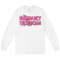 White Breast Cancer Pharmacy Technician Long Sleeve Tee - texasbilliewilder