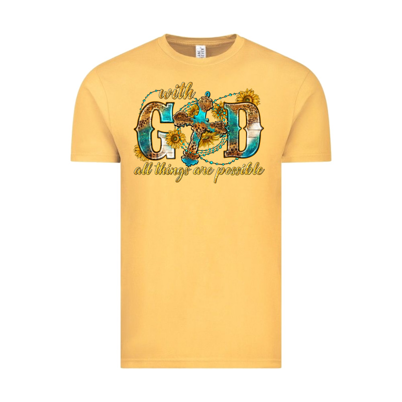 With God All Things Are Possible With Cross Vintage Tee by texasbilliewilder | Teevron