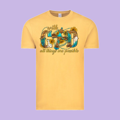 With God All Things Are Possible With Cross Vintage Tee Designed By Texasbilliewilder