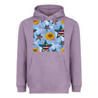 Lavender patriotic stars and sunflower Heavyweight Hoodie - BundleAndBundleShop