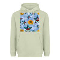 Matcha patriotic stars and sunflower Heavyweight Hoodie - BundleAndBundleShop