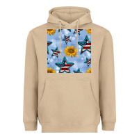 Mushroom patriotic stars and sunflower Heavyweight Hoodie - BundleAndBundleShop