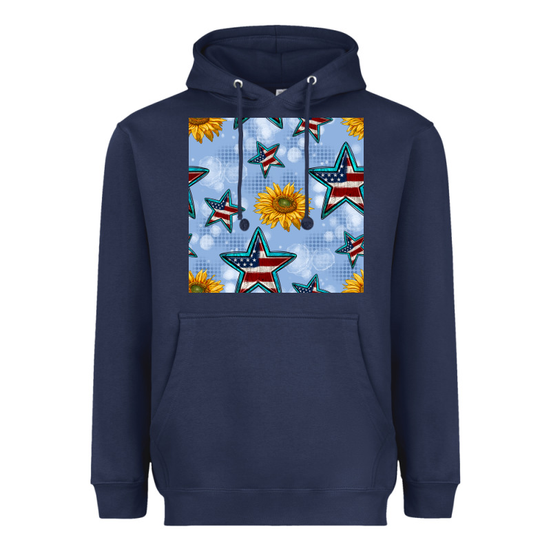 Patriotic Stars And Sunflower Heavyweight Hoodie by BundleAndBundleShop | Teevron