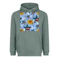 Sage patriotic stars and sunflower Heavyweight Hoodie - BundleAndBundleShop