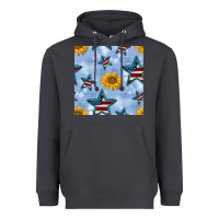 Smoke patriotic stars and sunflower Heavyweight Hoodie - BundleAndBundleShop