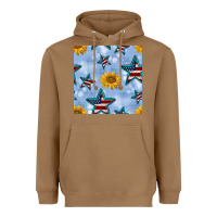 Toasted Coconut patriotic stars and sunflower Heavyweight Hoodie - BundleAndBundleShop