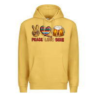 Antique Gold peace love beer Premium Hoodie - NancyCooperArtShop
