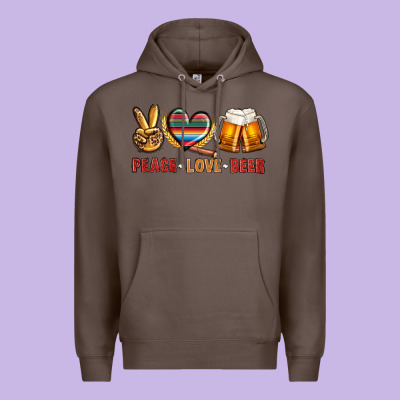 Peace Love Beer Premium Hoodie Designed By Nancycooperartshop