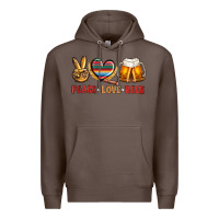 Coffee peace love beer Premium Hoodie - NancyCooperArtShop