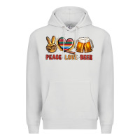 Dove Grey peace love beer Premium Hoodie - NancyCooperArtShop