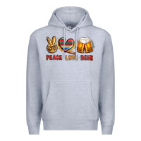 Heather Grey peace love beer Premium Hoodie - NancyCooperArtShop