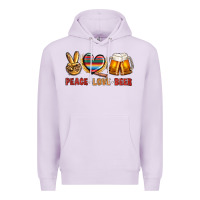 Lilac peace love beer Premium Hoodie - NancyCooperArtShop