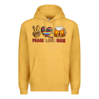 Mustard peace love beer Premium Hoodie - NancyCooperArtShop