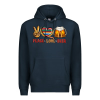 Navy peace love beer Premium Hoodie - NancyCooperArtShop