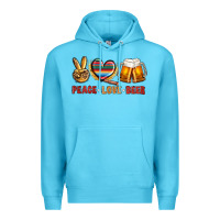 Ocean Blue peace love beer Premium Hoodie - NancyCooperArtShop