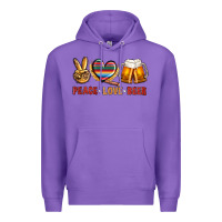 Purple peace love beer Premium Hoodie - NancyCooperArtShop