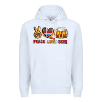 White peace love beer Premium Hoodie - NancyCooperArtShop