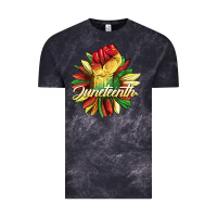 Cloud Black juneteenth fist sunflower Vintage Tee - BarkalooDesign
