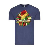 Vintage Denim juneteenth fist sunflower Vintage Tee - BarkalooDesign