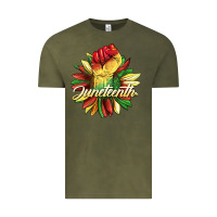 Vintage Olive juneteenth fist sunflower Vintage Tee - BarkalooDesign