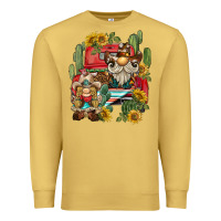 Antique Gold western gnome truck cactus sunflower Premium Sweatshirt - BarkalooDesign
