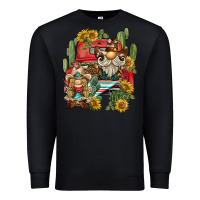Black western gnome truck cactus sunflower Premium Sweatshirt - BarkalooDesign
