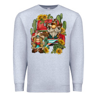 Heather Grey western gnome truck cactus sunflower Premium Sweatshirt - BarkalooDesign