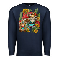 Navy western gnome truck cactus sunflower Premium Sweatshirt - BarkalooDesign