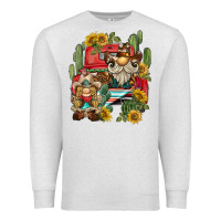 Oatmeal Heather western gnome truck cactus sunflower Premium Sweatshirt - BarkalooDesign