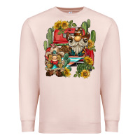 Pale Pink western gnome truck cactus sunflower Premium Sweatshirt - BarkalooDesign