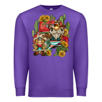 Purple western gnome truck cactus sunflower Premium Sweatshirt - BarkalooDesign