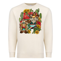 Western Gnome Truck Cactus Sunflower Premium Sweatshirt | Teevron